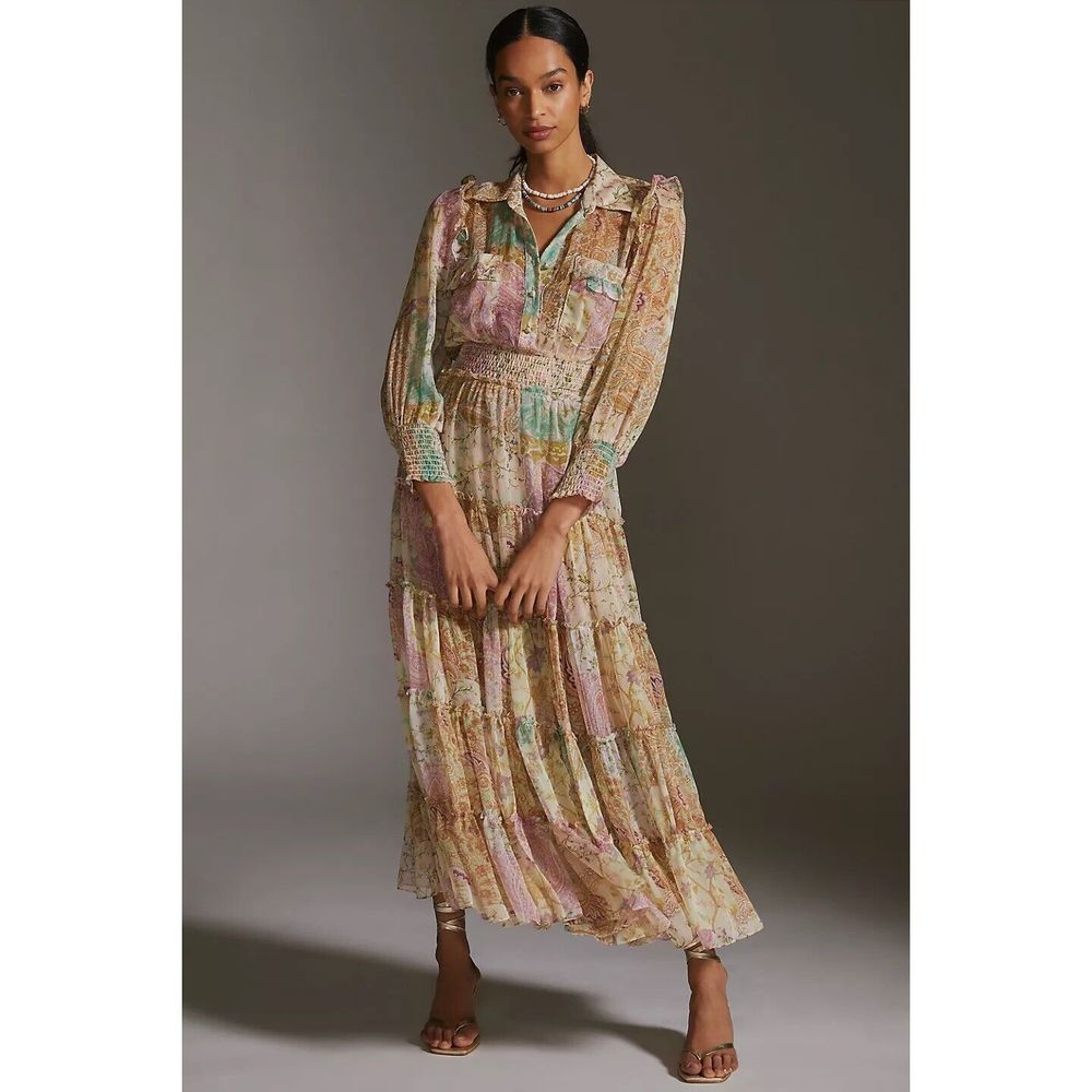 Anthropologie MISA V-Neck Buttonfront Maxi Dress $478 - Picture 1 of 7
